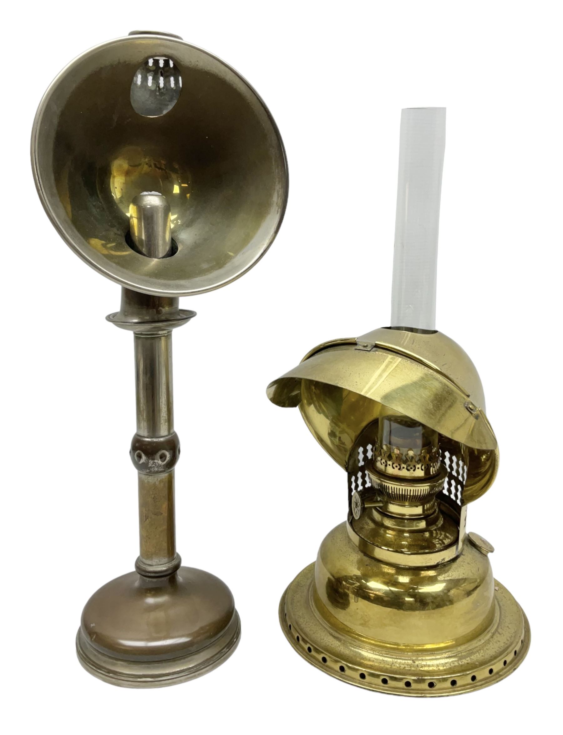 Two 19th century students desk lamps