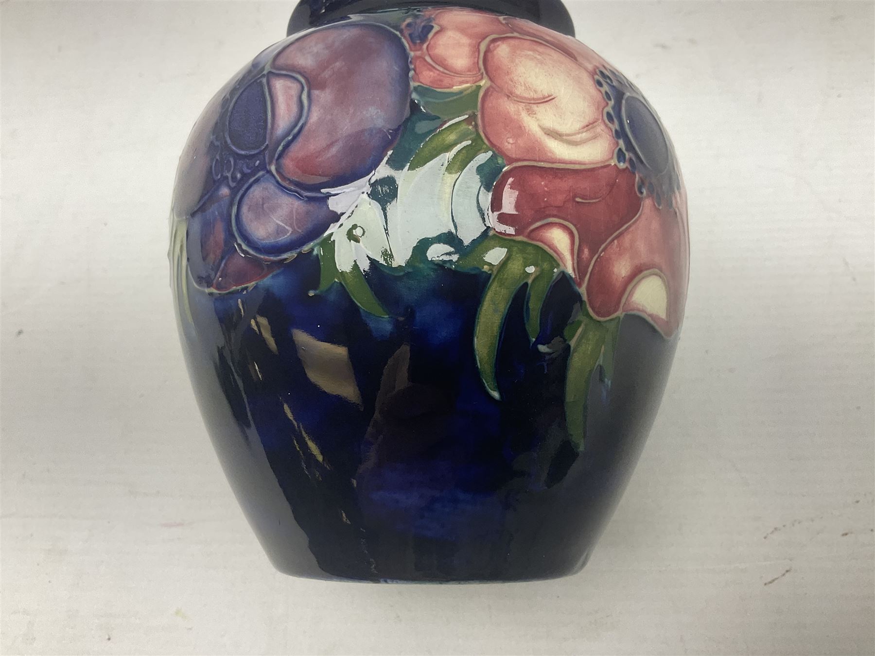 Moorcroft Anemone pattern vase of ovoid form - Image 8 of 9