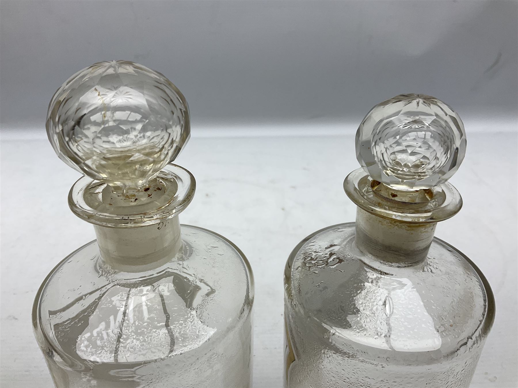 Three Victorian apothecary chemist bottles complete with labels and glass stoppers - Image 4 of 10