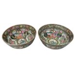 Pair of Chinese famille rose bowls