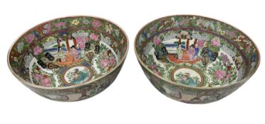 Pair of Chinese famille rose bowls