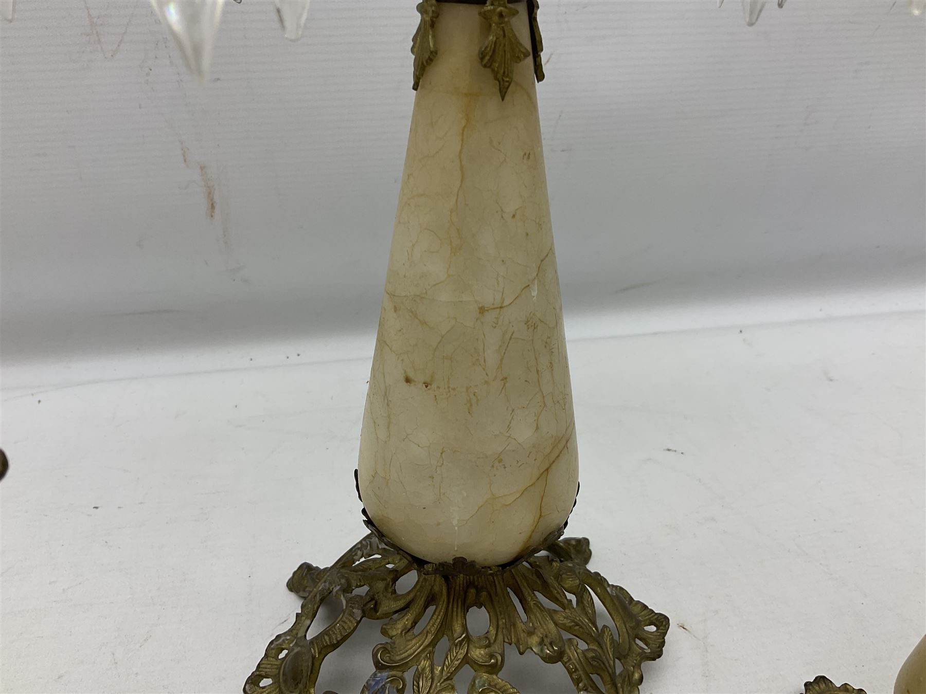 French brass and marble four branch candelabra - Image 11 of 13