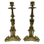Pair of 19th century gilded candlesticks