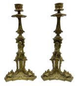 Pair of 19th century gilded candlesticks