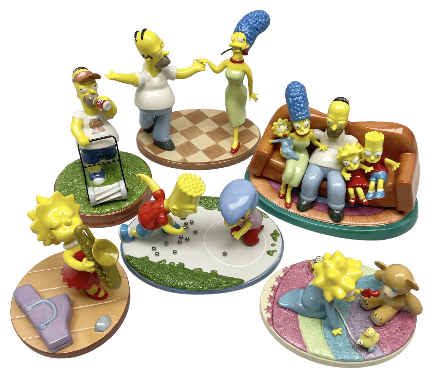 Six Coalport The Simpsons character figures