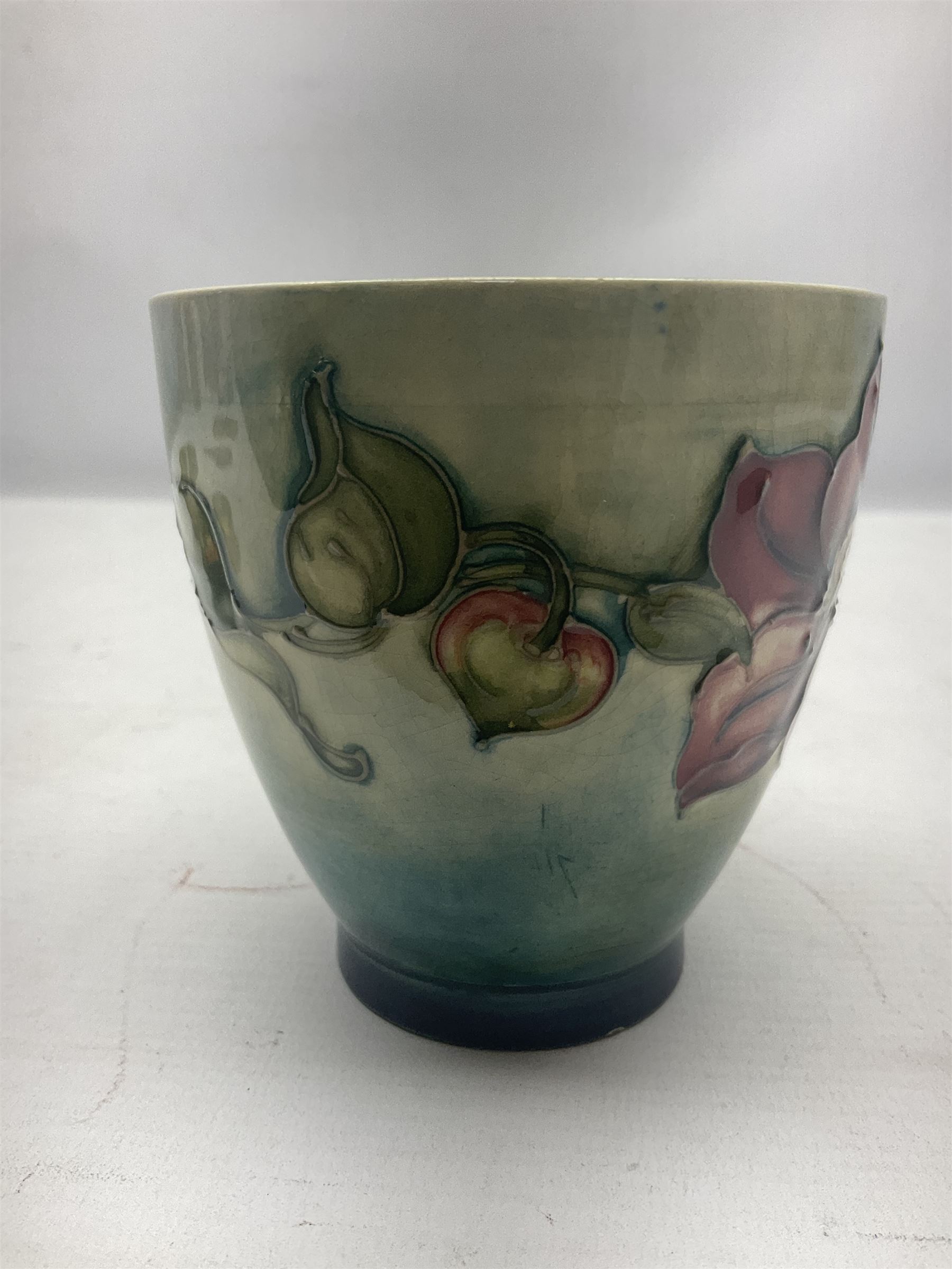 Moorcroft vase of tapering form decorated in the Clematis pattern - Image 10 of 12
