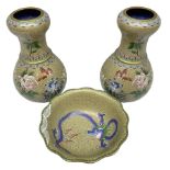Pair of Chinese cloisonne baluster vases