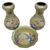 Pair of Chinese cloisonne baluster vases