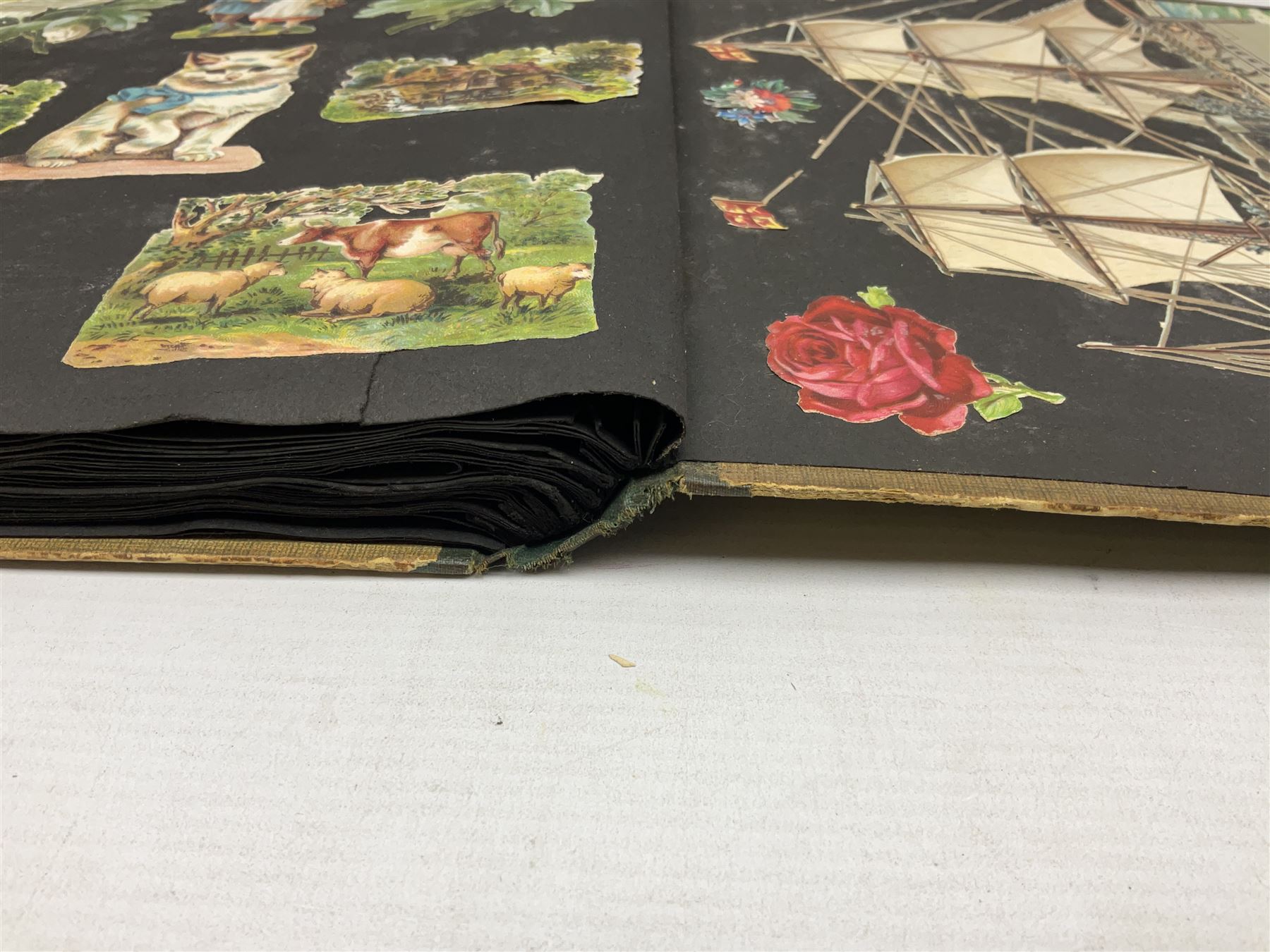 Victorian scrapbook containing twenty-six double sided pages and two fixed end pages of various fixe - Image 8 of 10