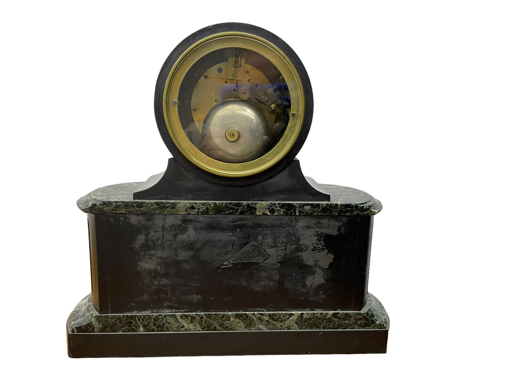 Martin Baskett & Martin - late 19th century Belgium slate and marble 8-day striking mantle clock - Image 6 of 6