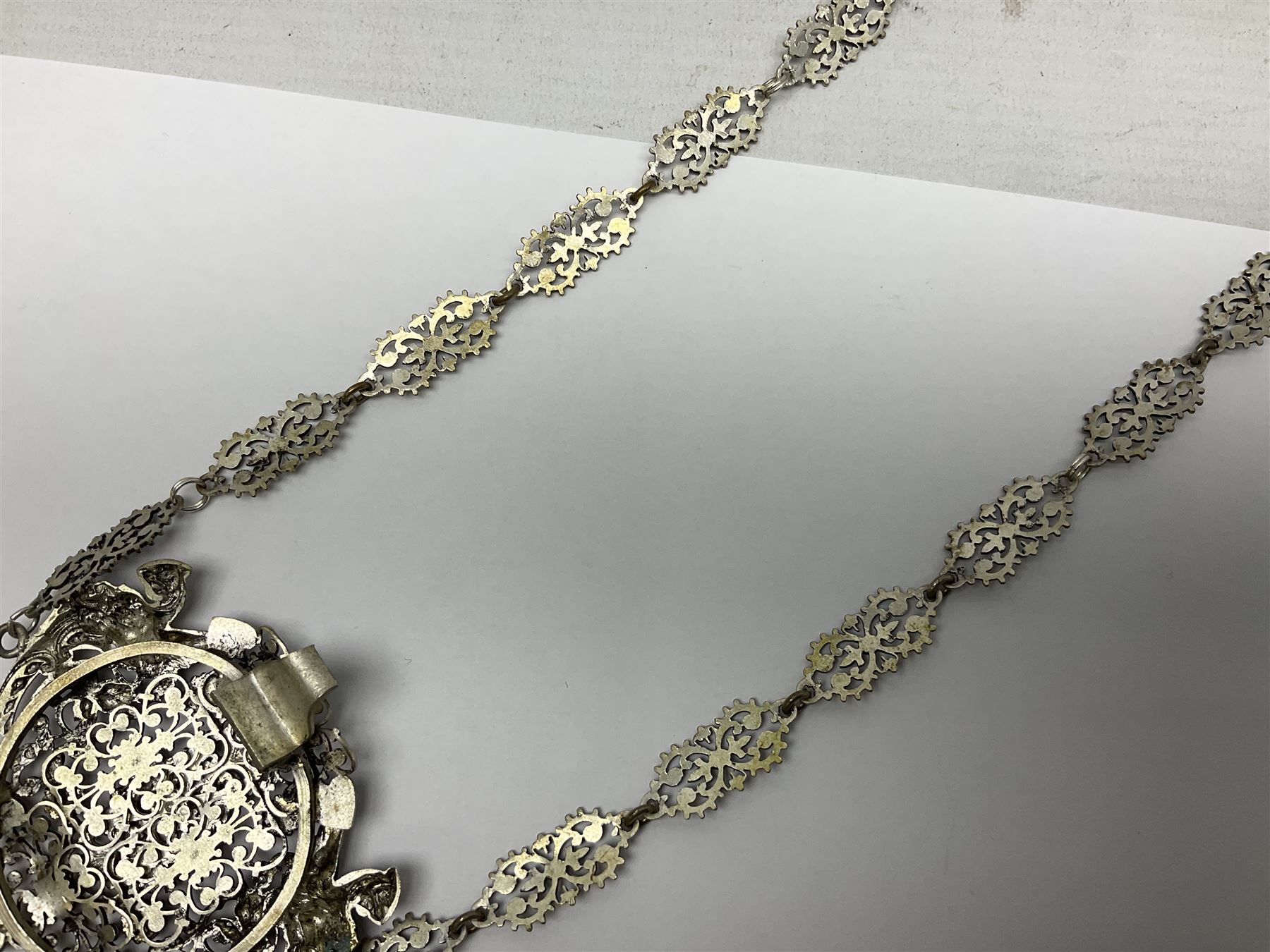19th century continental silver plated chatelaine - Image 12 of 15