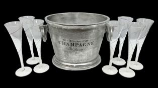 Aluminium champagne bucket detailed Cuvee de Prestige Champagne du Louvois