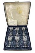 Set of six limited edition etched Caithness goblets