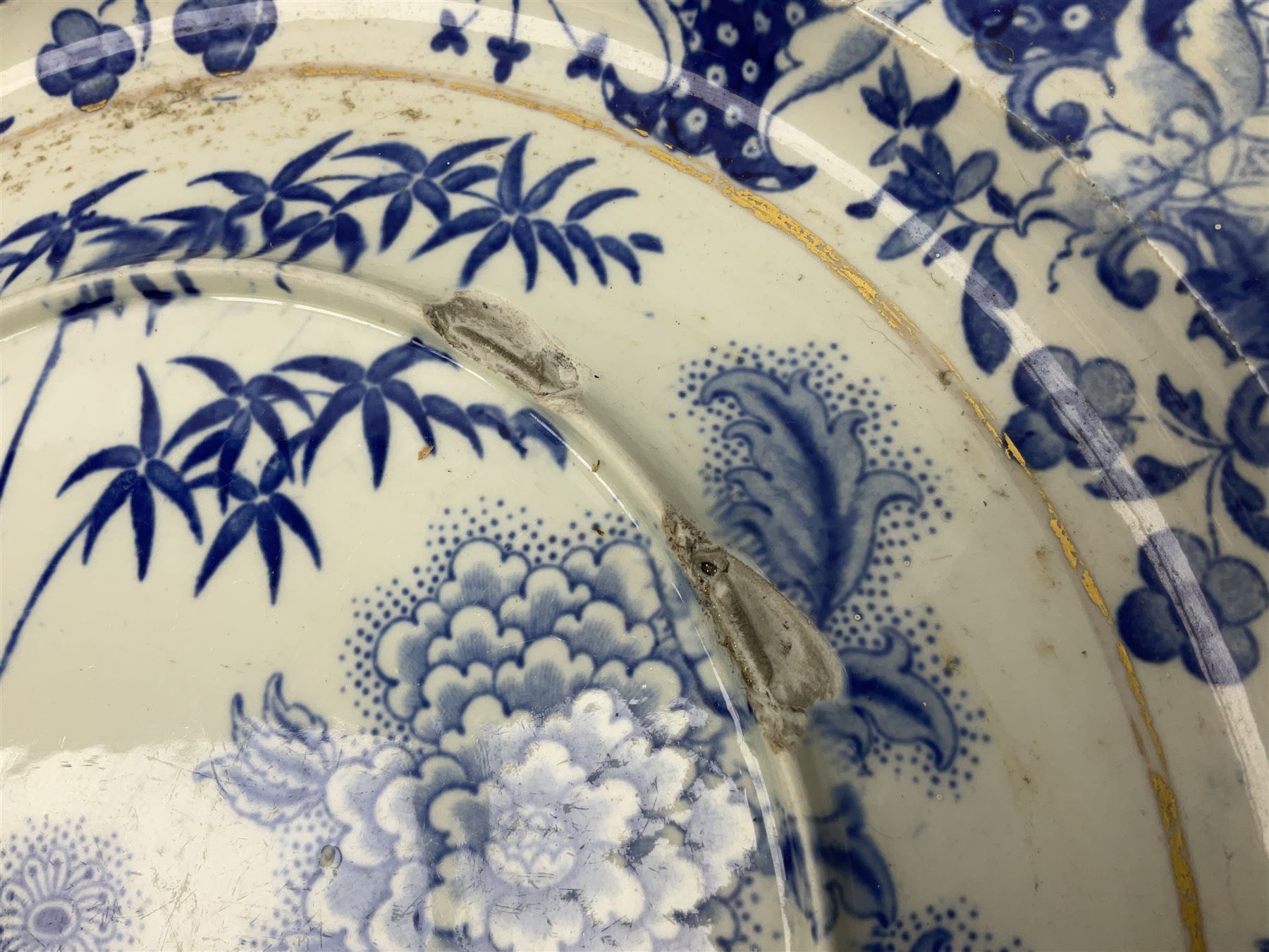 19th century Davenport bamboo and peony pattern dinner wares - Image 16 of 17
