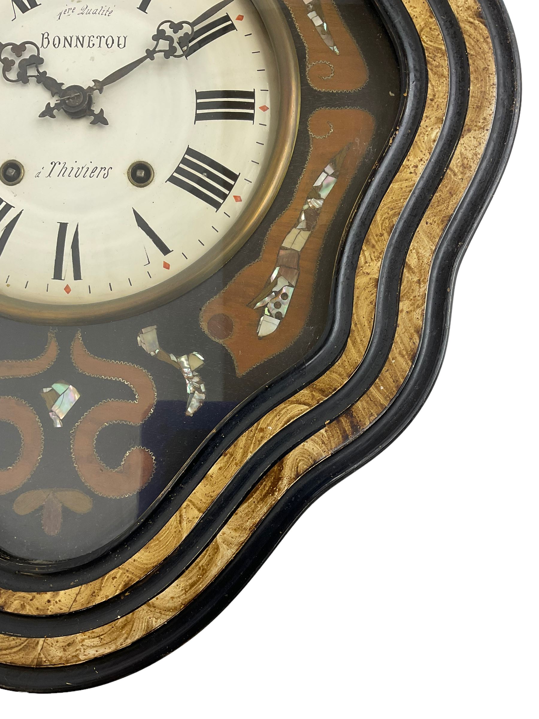 Bonnetou - 19th century French 8-day vineyard wall clock - Image 3 of 4