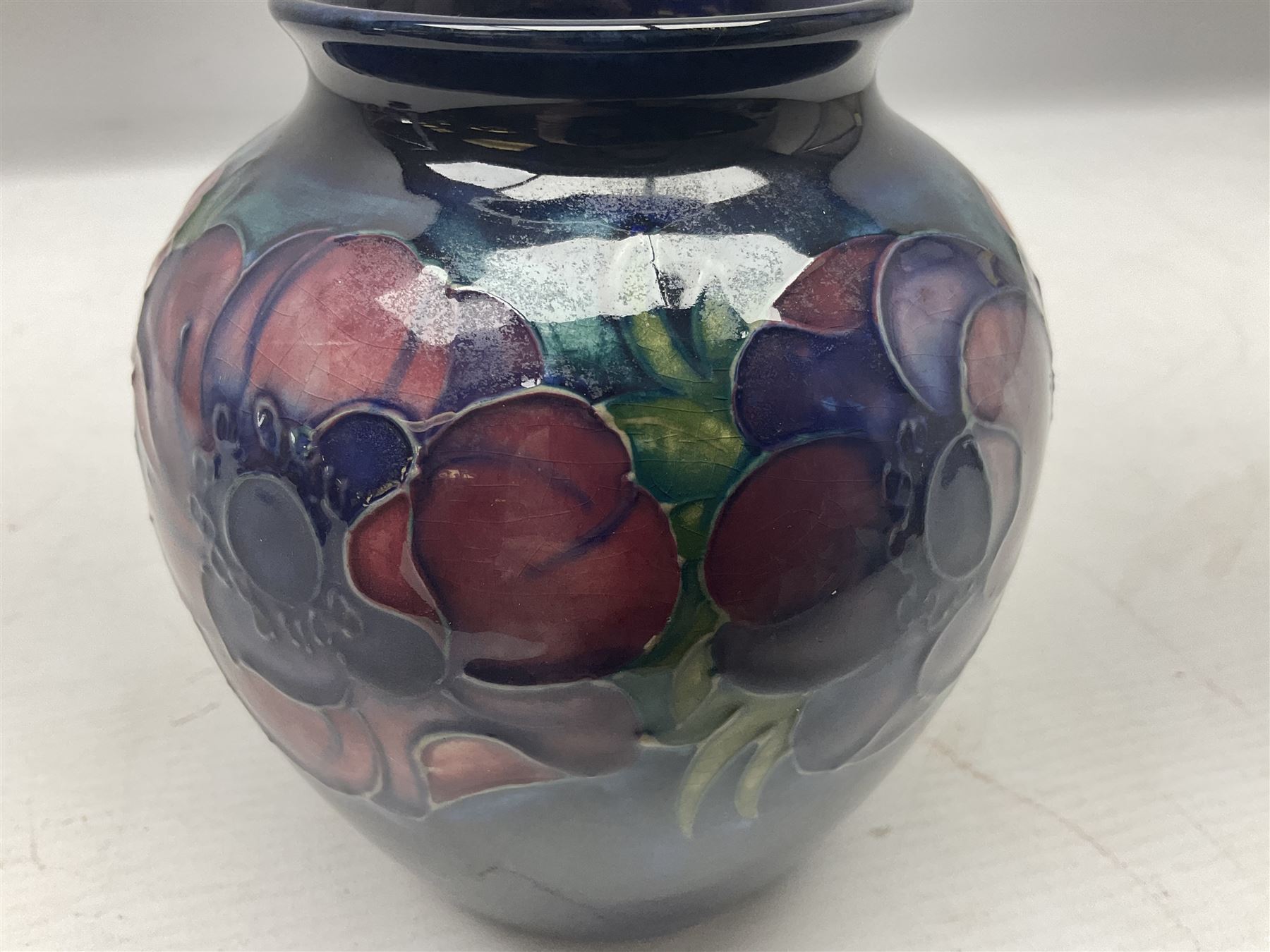 Moorcroft Anemone pattern vase of ovoid form - Image 5 of 9