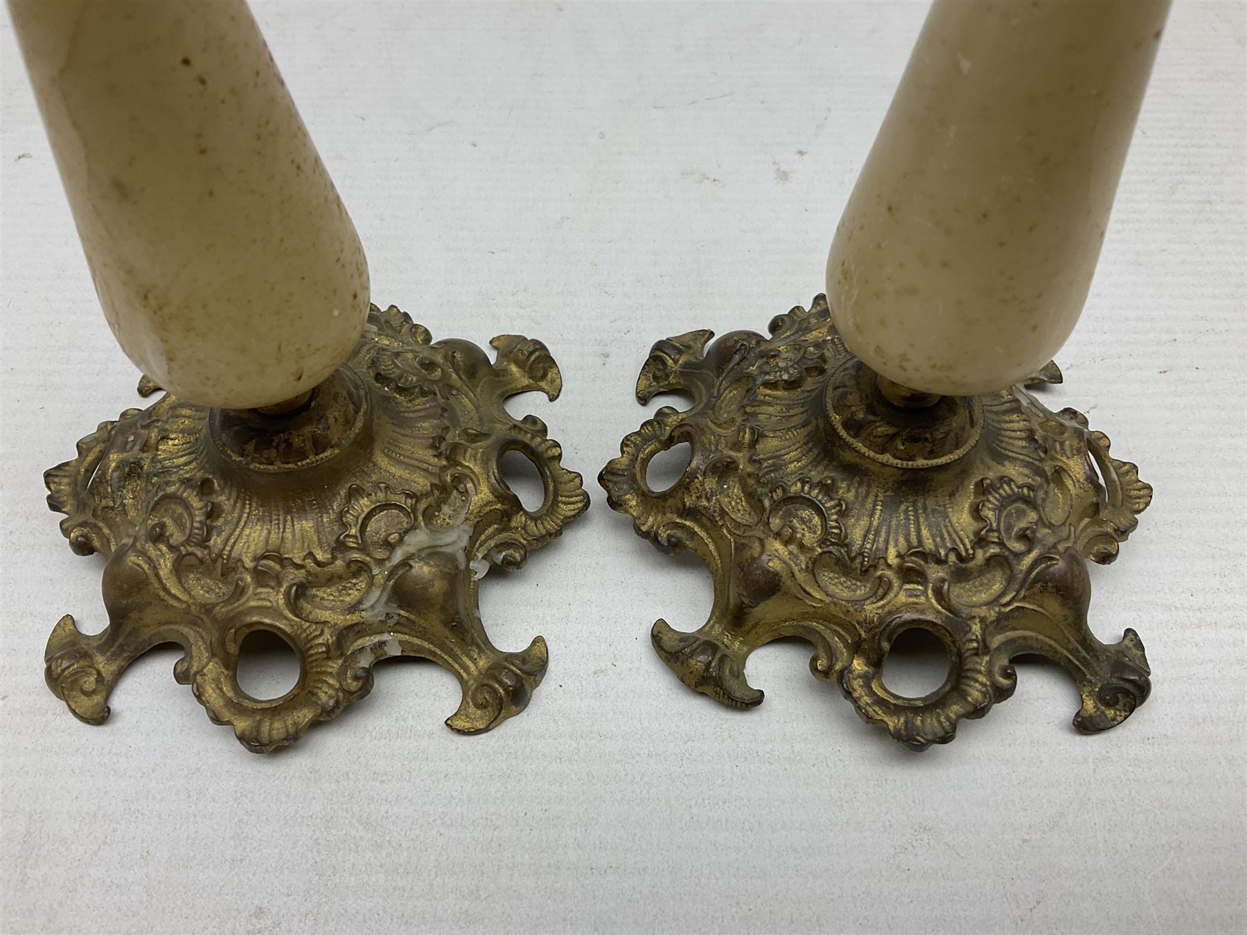 French brass and marble four branch candelabra - Image 12 of 13