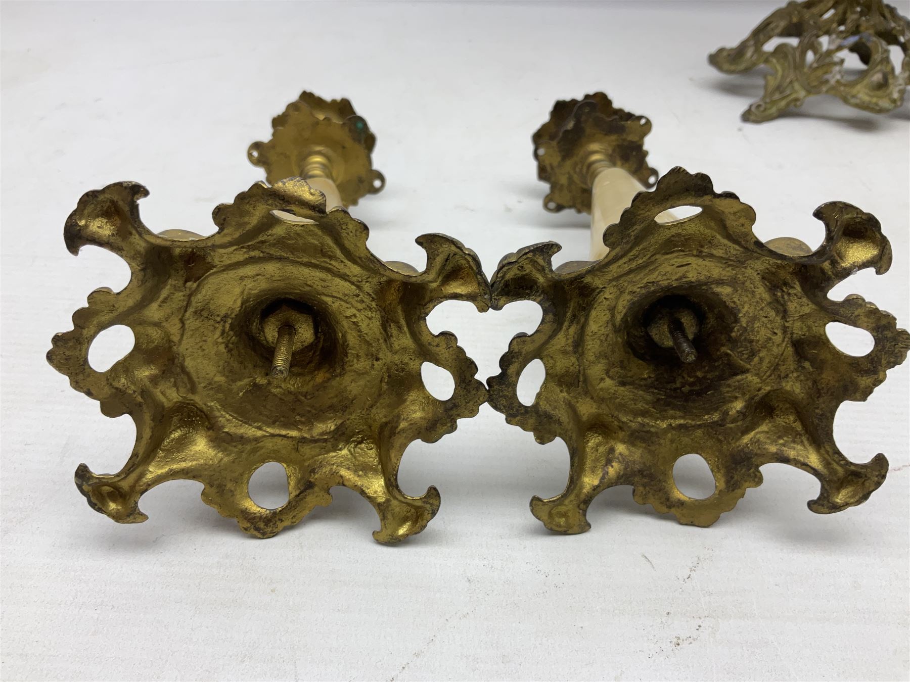 French brass and marble four branch candelabra - Image 13 of 13