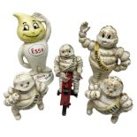 Five cast metal and painted promotional moneyboxes and figures