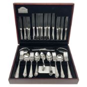 George Butler of Sheffield canteen of stainless steel cutlery in fitted case