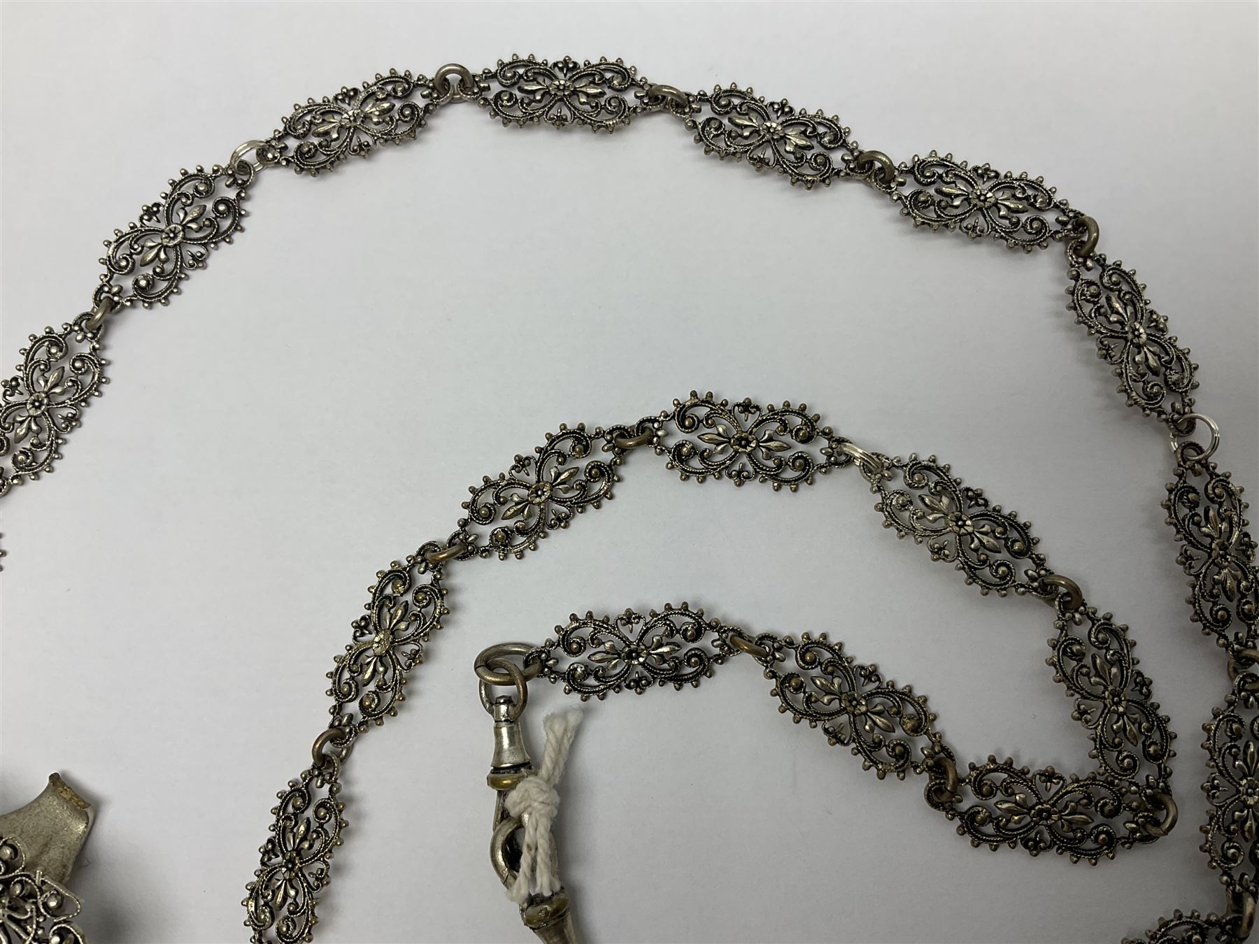 19th century continental silver plated chatelaine - Image 15 of 15