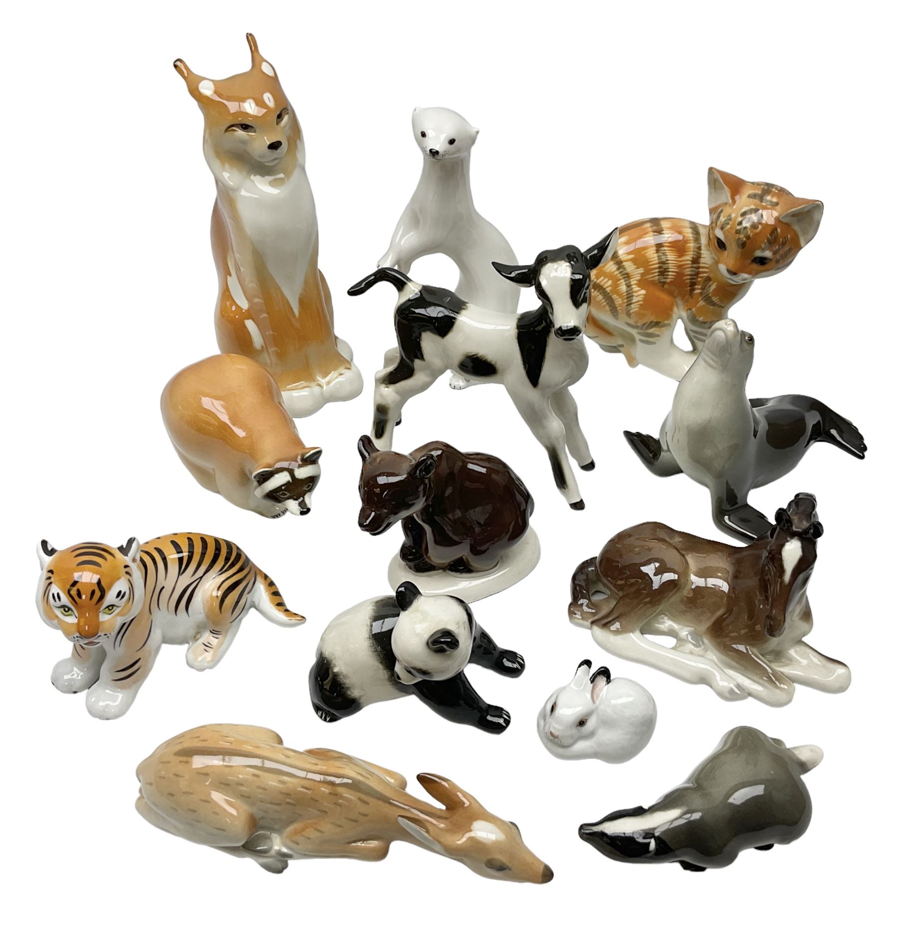 Collection of Russian Lomonosov USSR animal figures