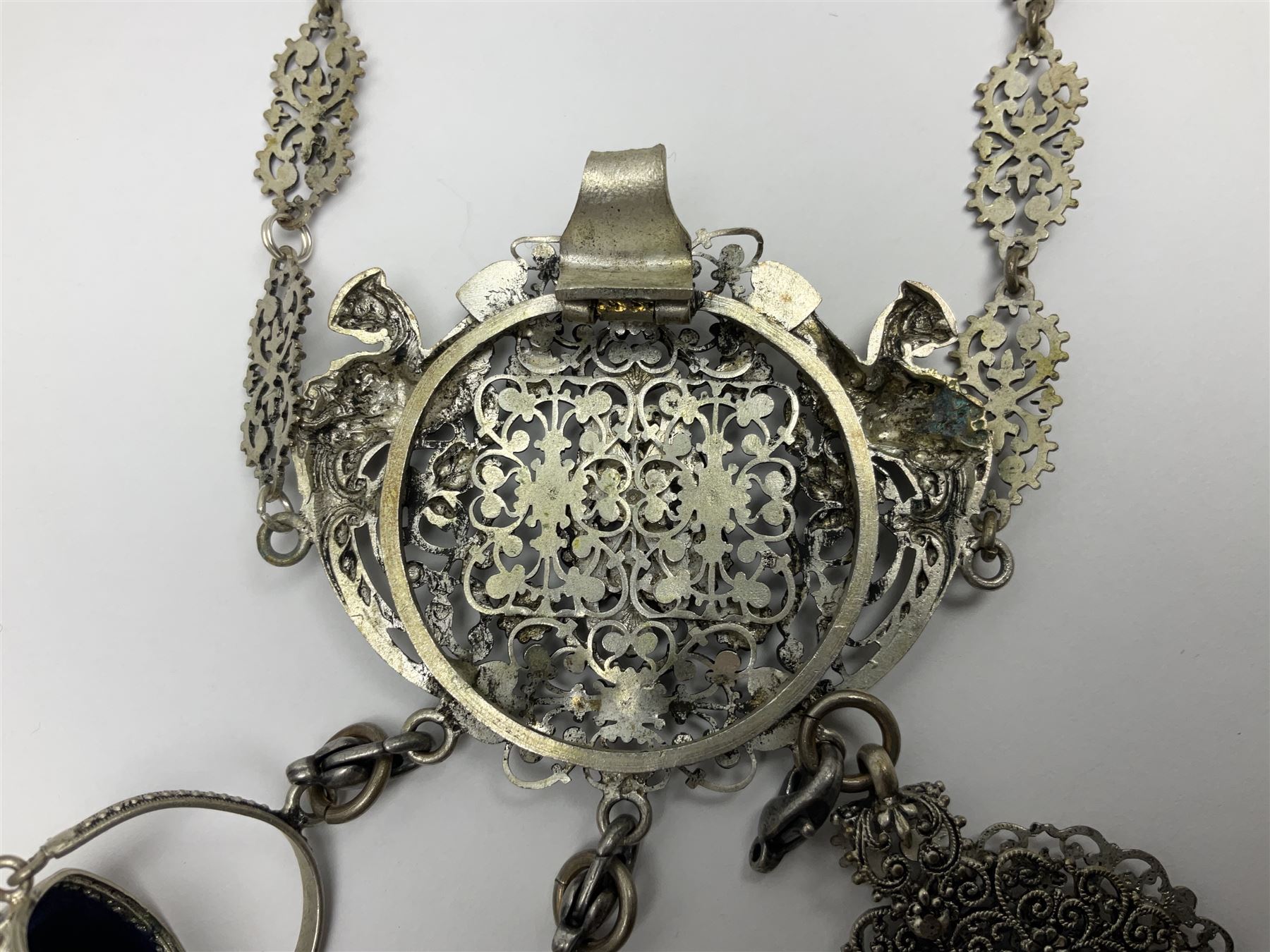 19th century continental silver plated chatelaine - Image 10 of 15