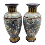 Edwardian pair of Doulton Lambeth stoneware vases