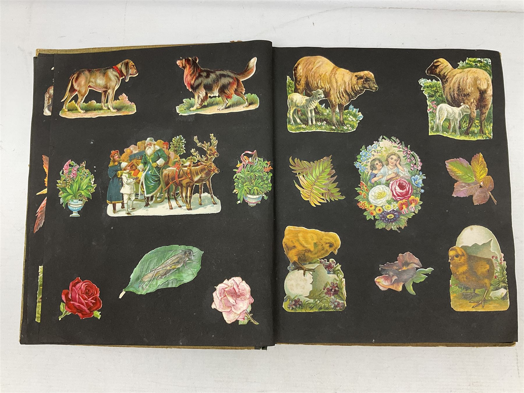 Victorian scrapbook containing twenty-six double sided pages and two fixed end pages of various fixe - Image 4 of 10