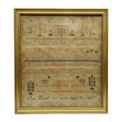 Victorian needlework sampler