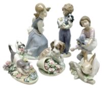 Six Lladro figures