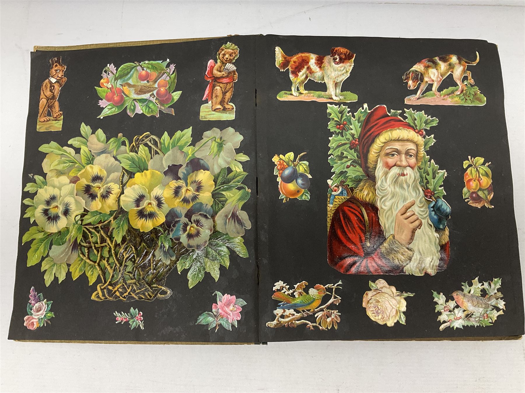 Victorian scrapbook containing twenty-six double sided pages and two fixed end pages of various fixe - Image 3 of 10