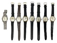 Eight manual wind wristwatches including Baume