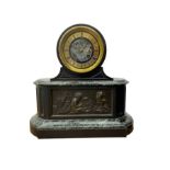 Martin Baskett & Martin - late 19th century Belgium slate and marble 8-day striking mantle clock