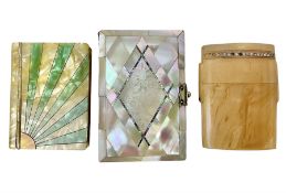 Mother of pearl and abalone inlaid card case