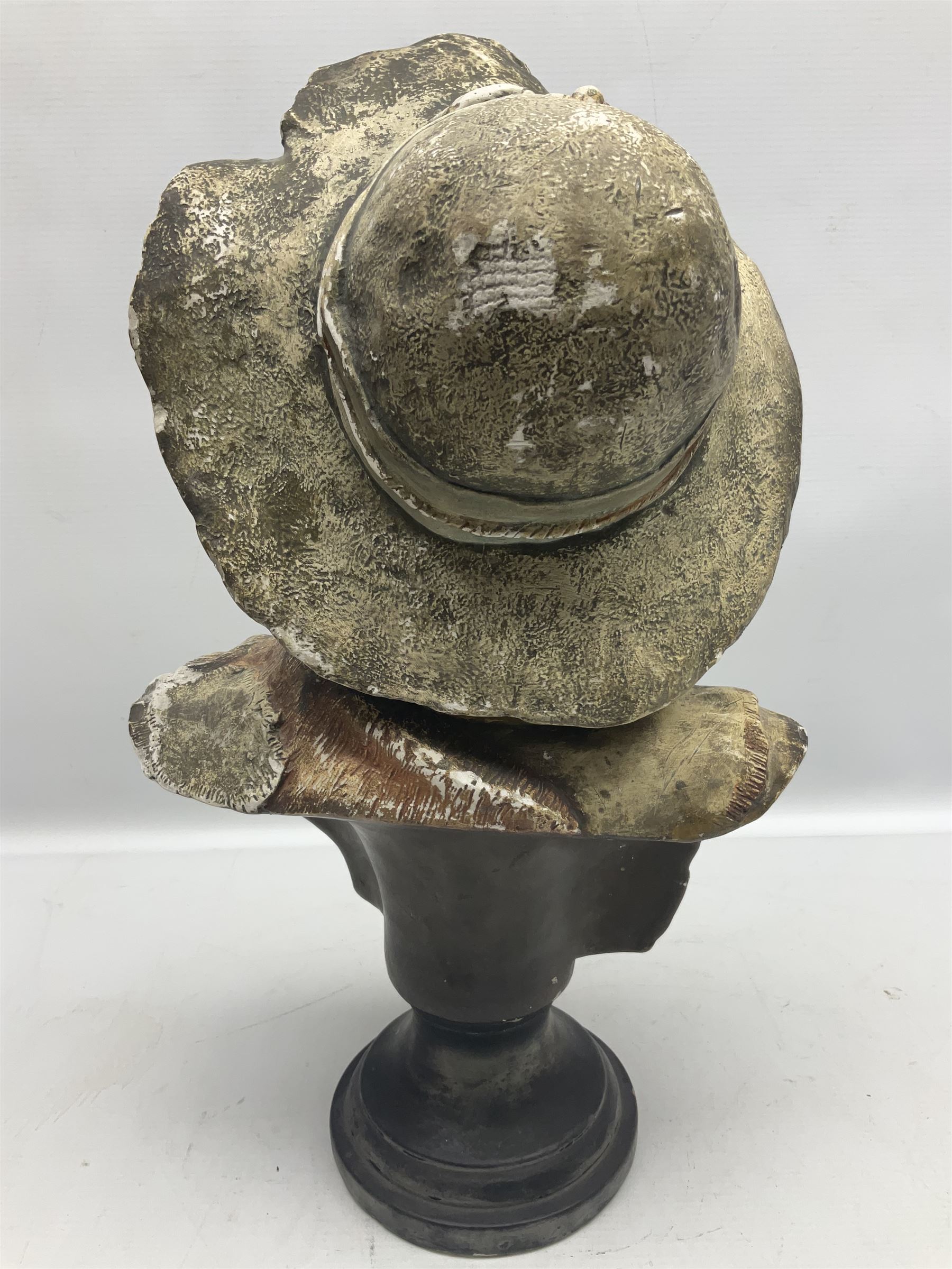 19th century plaster bust of a young boy wearing a hat - Bild 5 aus 14