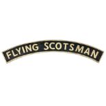 Cast iron Flying Scotsman arched railway type sign