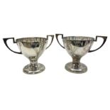 Pair of early 20th century WMF silver plated twin handled pedestal trophies
