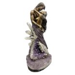 Bronze and amethyst sculpture 'Passion'