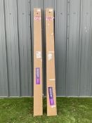Pair of large white ladderstring blinds boxed