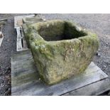 19th century square cube stone trough