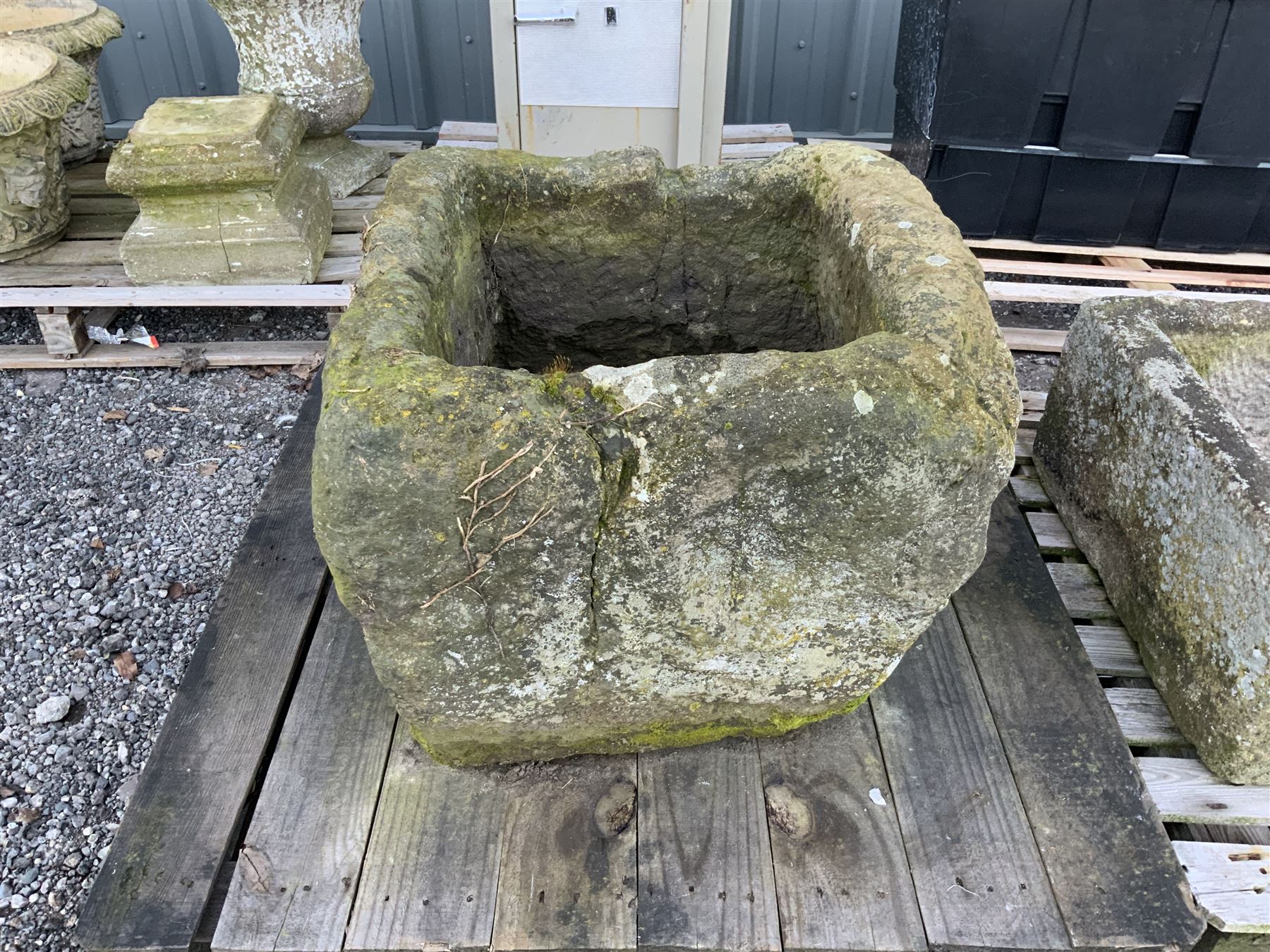 19th century square cube stone trough - Image 4 of 4