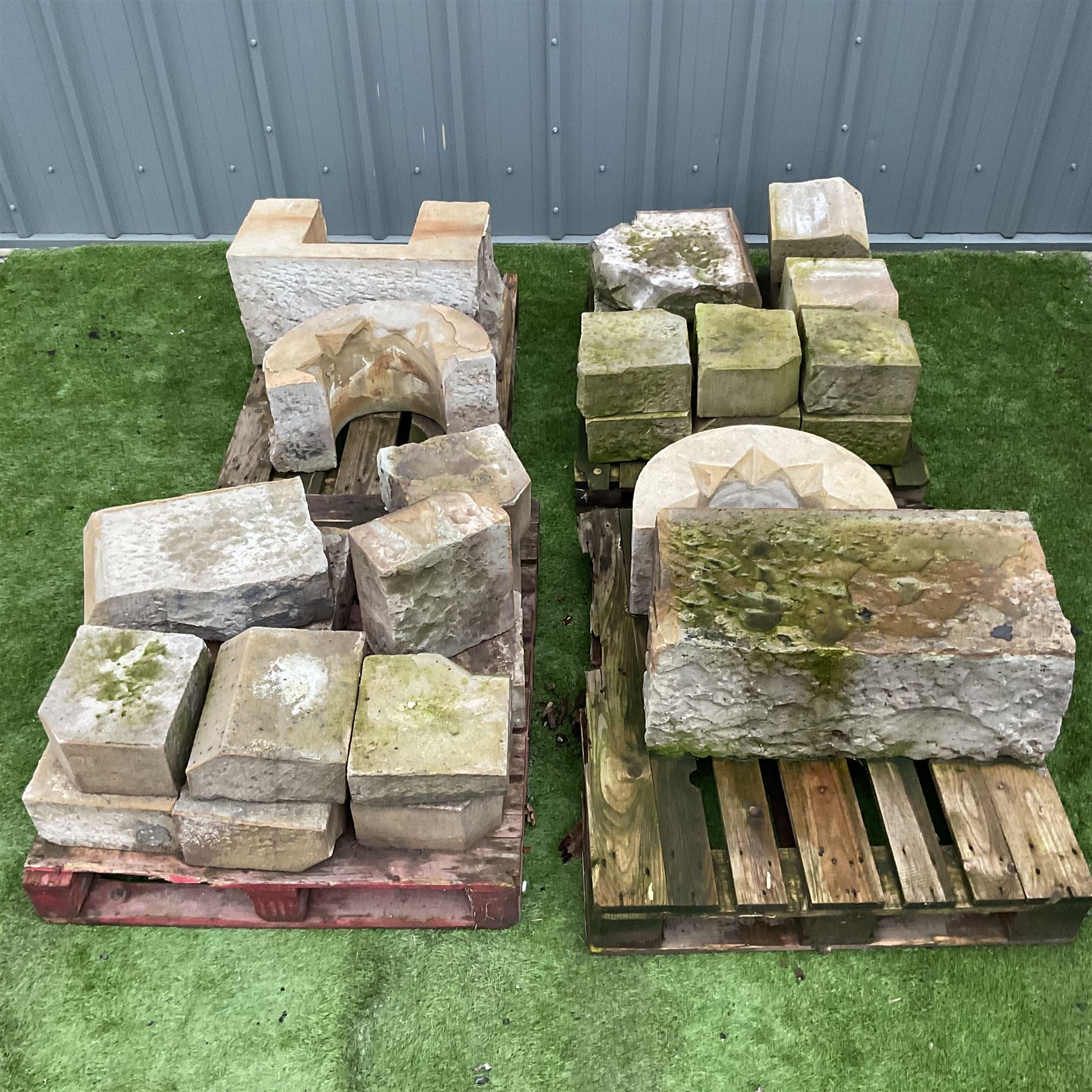 Two 18th/19th century carved stone windows - THIS LOT IS TO BE COLLECTED BY APPOINTMENT FROM DUGGLEB