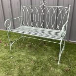 Metal two seat garden bench