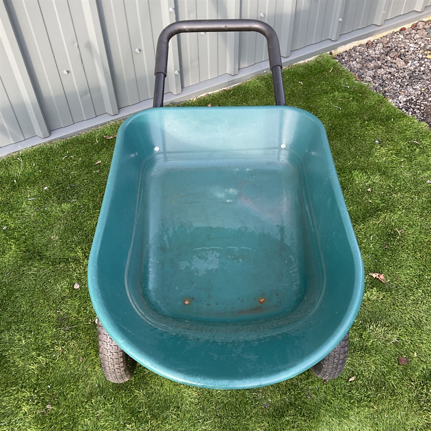 Pair of single and two tire metal wheelbarrows - Image 4 of 6