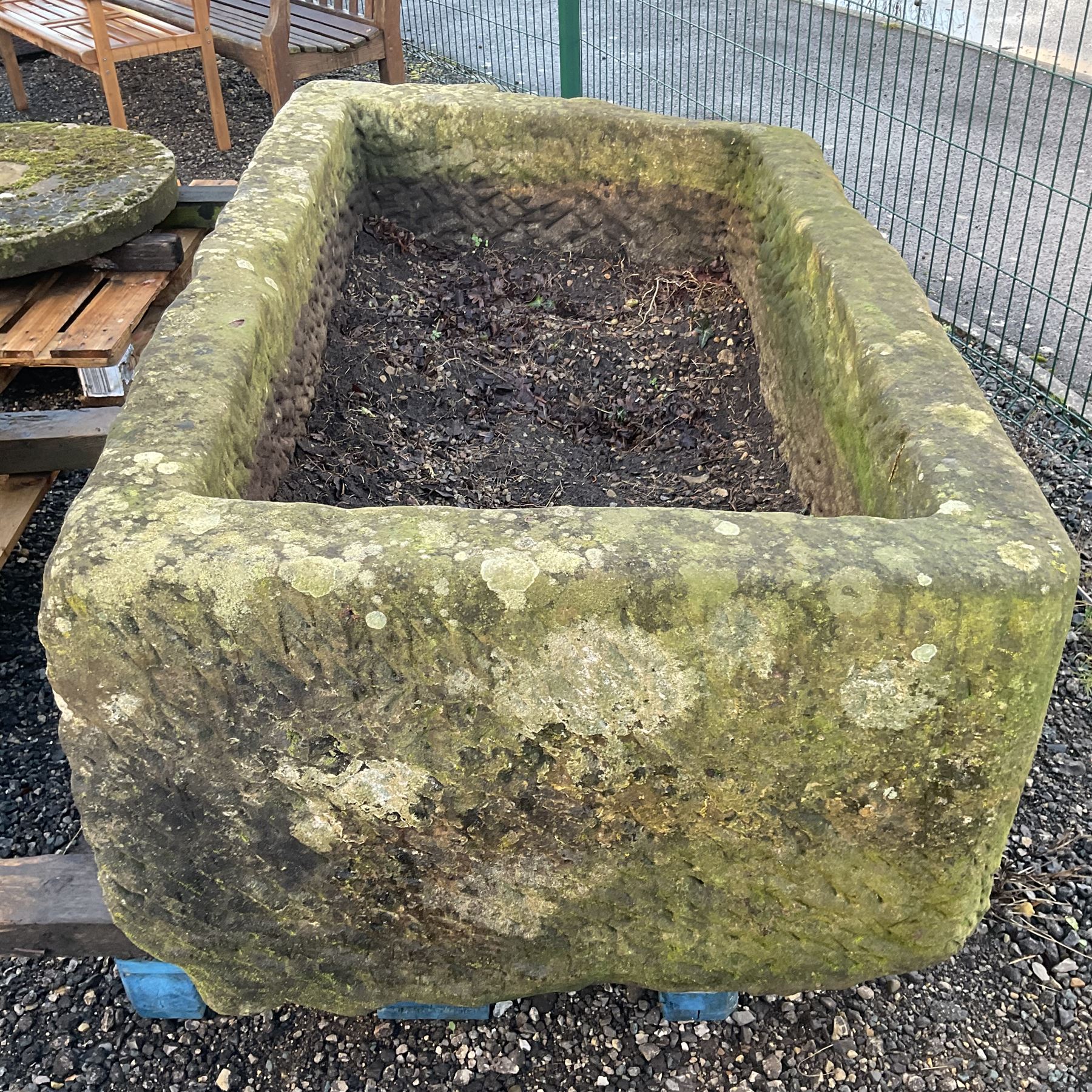 19th century large carved stone trough - Image 2 of 4