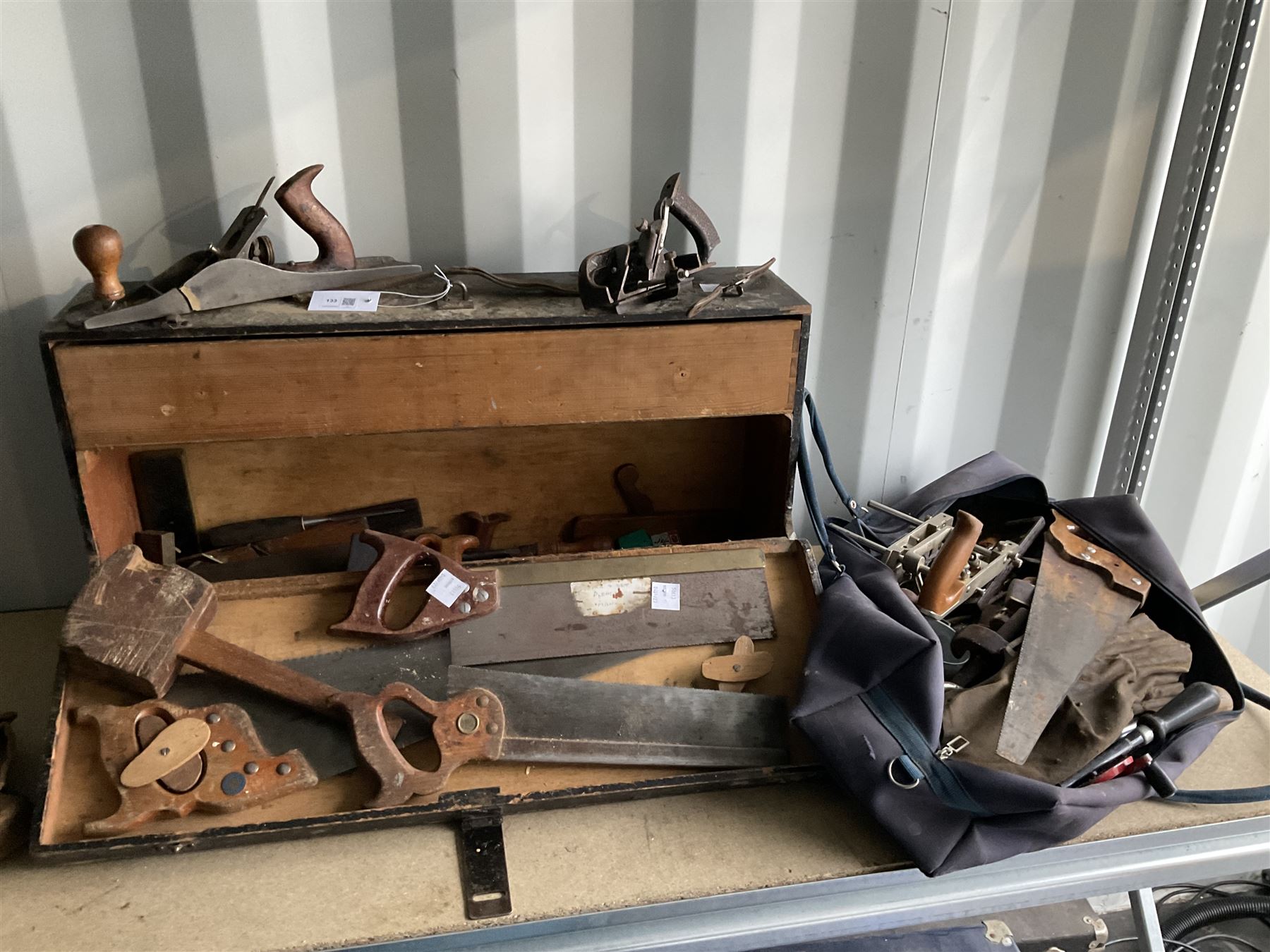 Quantity of vintage woodworking tools like saws