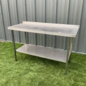 Stainless steel preparation table single tier