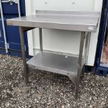 Stainless steel preparation table single tier