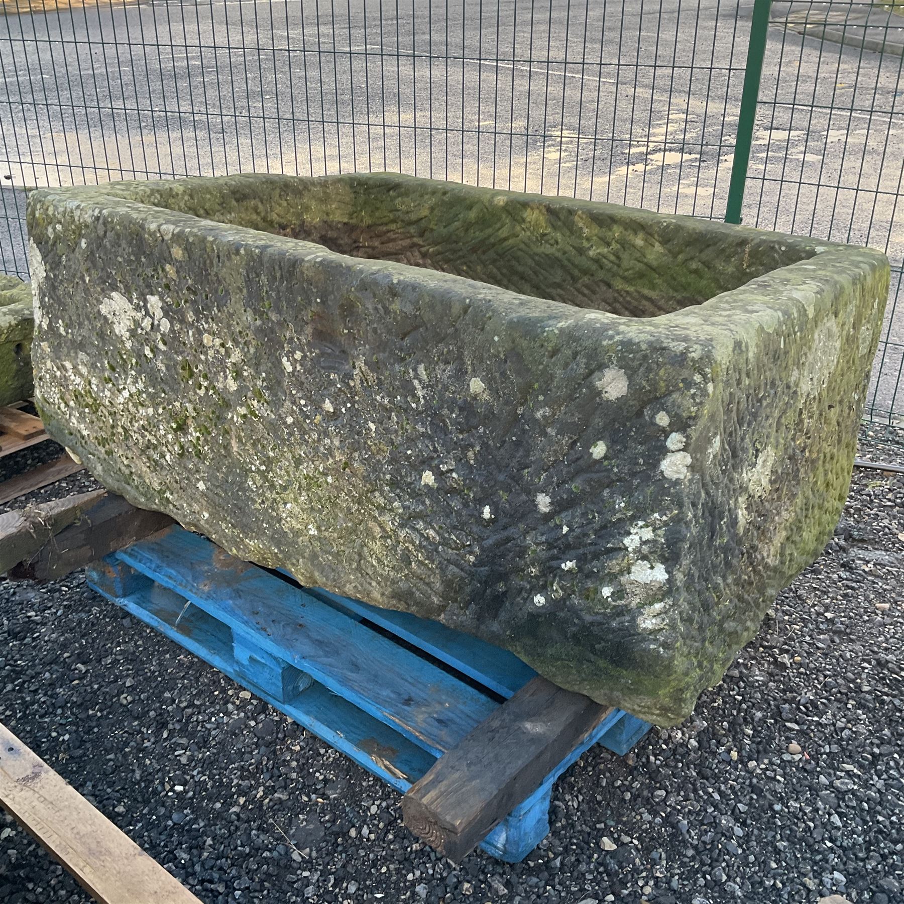 19th century large carved stone trough